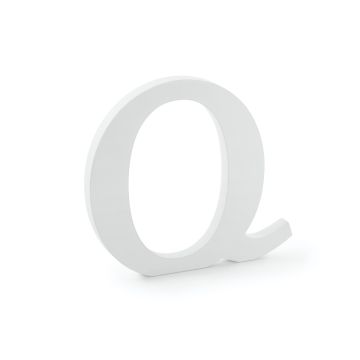 Weißer Holzbuchstabe - Q