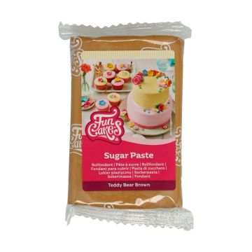 FunCakes Sugar Dough - Teddy Bear Brown - 250g