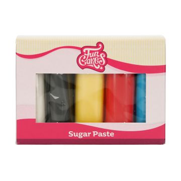 Pâte à sucre FunCakes - Multipack Couleurs Primaires - 5x100gr