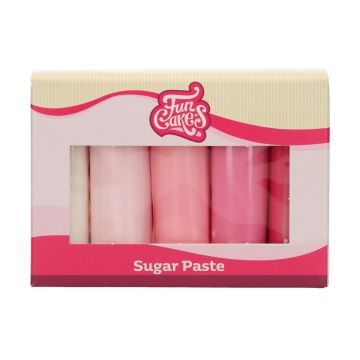 Pâte à sucre FunCakes - Multipack Palette Rose - 5x100gr