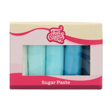 Pâte à sucre FunCakes - Multipack Palette Bleue - 5x100gr