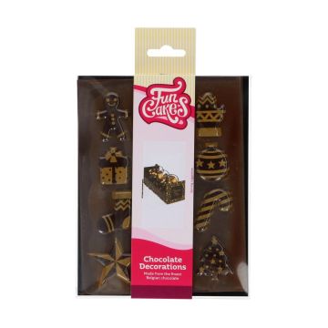 Schokoladendekorationen - Goldene Weihnachten (12pcs)