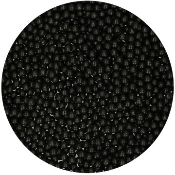 4mm sugar beads - Shiny black (80gr)