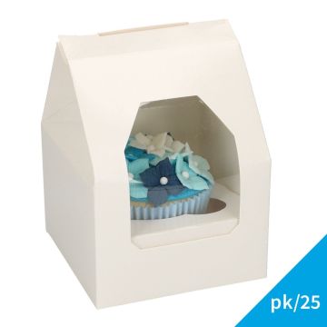 Box of 1 Cupcake - White (25pcs)