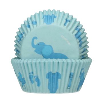 Caissettes à Cupcakes - Eléphant bleu (48 pcs)