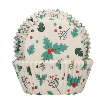 Cupcake Cases - Holly Leaves (48pcs)