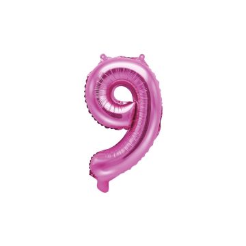 Alu Number Balloon 35cm Pink - 9