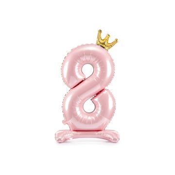 Number 8 ball on stand - Pink
