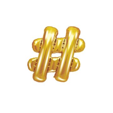 Alu Ballon Gold 35cm - Hashtag