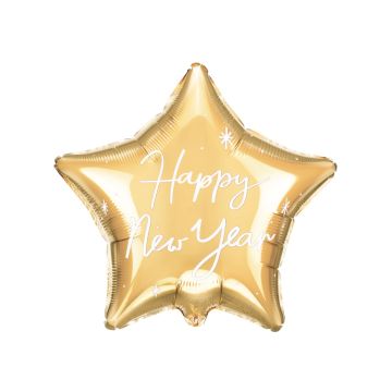 Alu-Ballon - Happy New Year Goldener Stern