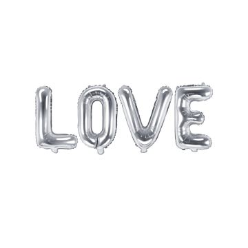 Alu-Ballon "Love" Silber 35cm 
