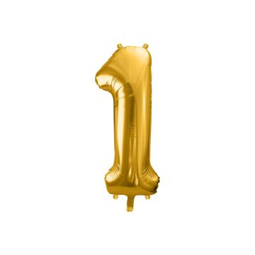 Zahlenballon 1 Alu Gold 86cm