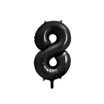 Ballon Chiffre 8 Alu Noir 86cm