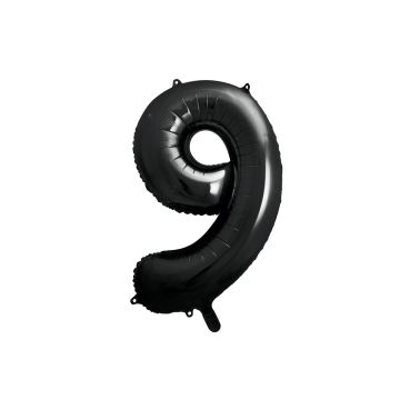 Ballon Chiffre 9 Alu Noir 86cm