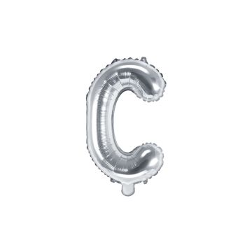Alu-Buchstabenballon 35cm Silber - C