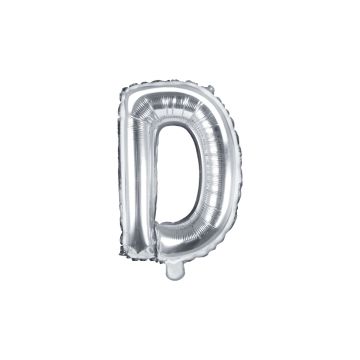 Alu-Buchstabenballon 35cm Silber - D