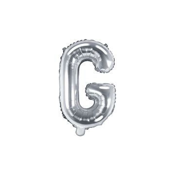 Alu-Buchstabenballon 35cm Silber - G
