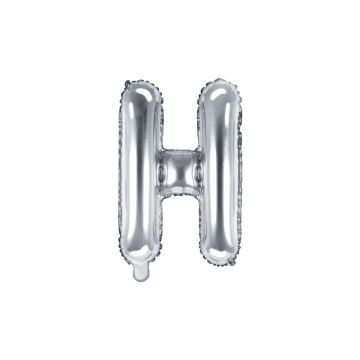 Alu-Buchstabenballon 35cm Silber - H
