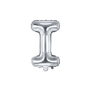 Alu-Buchstabenballon 35cm Silber - I