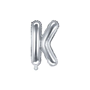 Alu-Buchstabenballon 35cm Silber - K