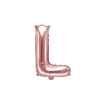 Alu-Buchstabenballon 35cm Rosegold - L