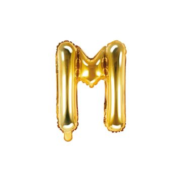 Folienballon Buchstabe M - 35cm Gold