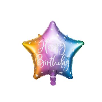 Happy Birthday Balloon Star Multicolor (40cm)