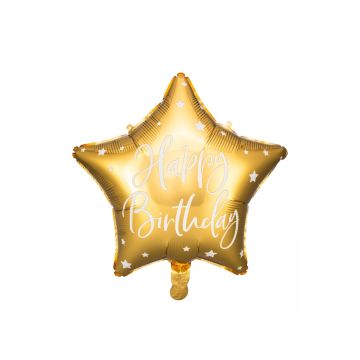 Happy Birthday Balloon Gold Star (40cm)