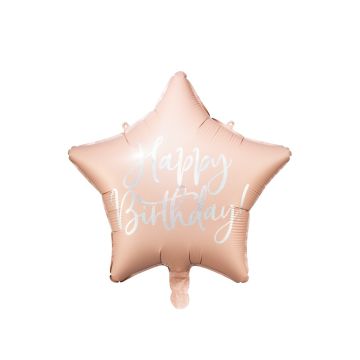 Ballon Happy Birthday Etoile Rose (40cm)