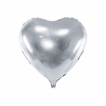 Herzballon Silber 45cm