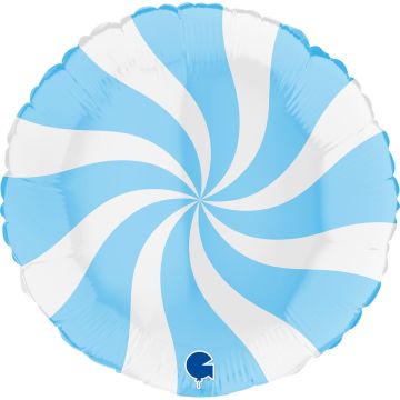 Alu-Ballon Rund - Wirbelwind Weiß Blau (45cm)