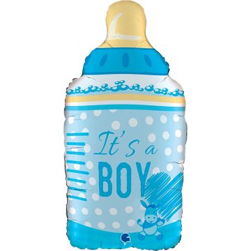 Alu-Ballon - Blaue Babyflasche