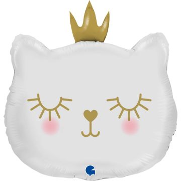 Alu balloon - Crowned Cat Head (66cm)