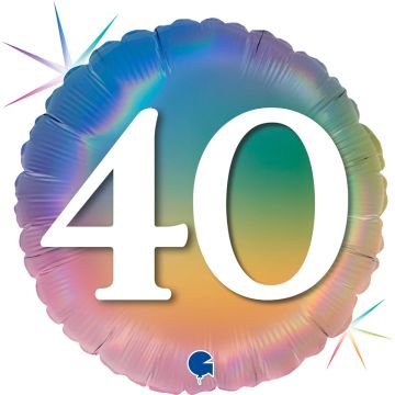 Alu-Ballon - Rund Mehrfarbig 40