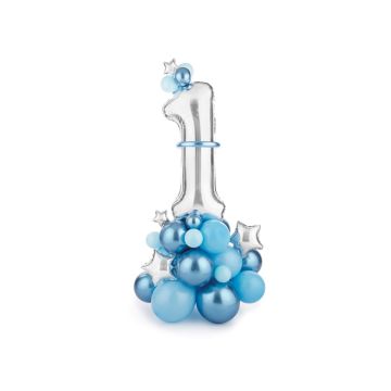Bouquet de ballons - Chiffre 1 Bleu (140cm)
