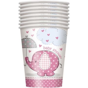 Pink Elephant Cups (8 pcs)