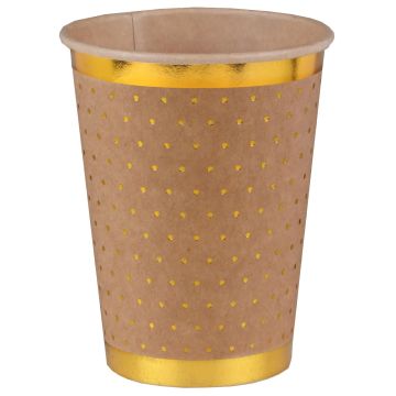 Natural Cup with Gold Dots (10 pcs)