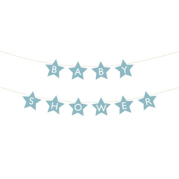 Girlande - Baby Shower Sterne blau