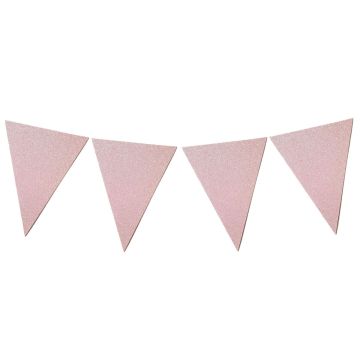 Glittery pennant garland - Pink