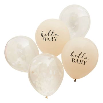 Latexballons - Hello Baby Weiß