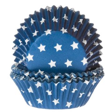 Caissettes à cupcakes - Bleu étoile (50pcs)