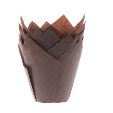 Tulpenförmige Muffinbehälter - Braun (36St.)