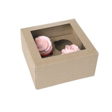 Schachteln für 4 Cupcakes - Kraft (2St.)