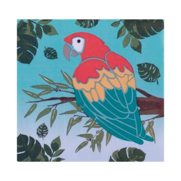 Tropische Papageien-Servietten (16Stk)