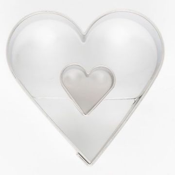 Emporte pièce biscuit miroir - Coeur dans coeur