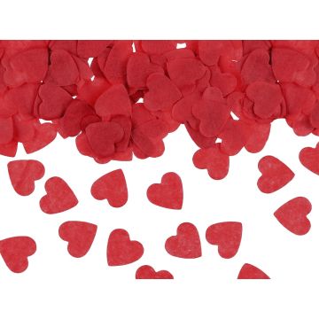 Confettis cœurs rouge en papier