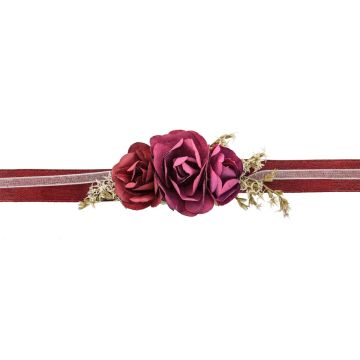 Bordeaux flower bracelet