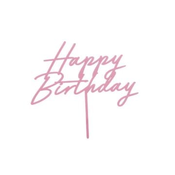 Cake Topper - Happy Birthday Rose