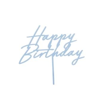 Cake Topper - Happy Birthday Bleu