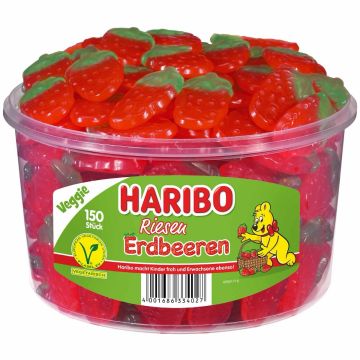 Haribo Veggie Giant Strawberries - 150 pcs 